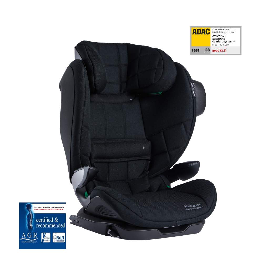 Autosjedalica Avionaut MaxSpace Comfort System + Isofix 15-36 kg (100-150 cm), Black