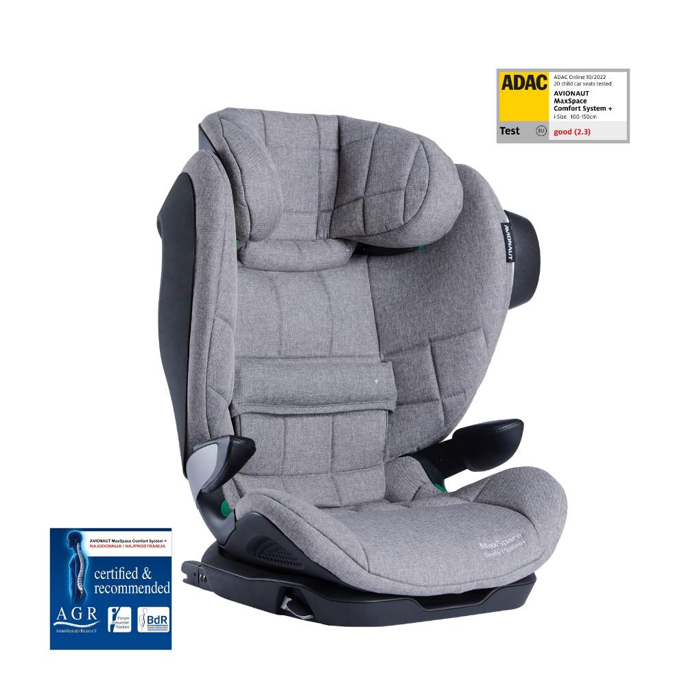 Autosjedalica Avionaut MaxSpace Comfort System + Isofix 15-36 kg (100-150 cm), Grey