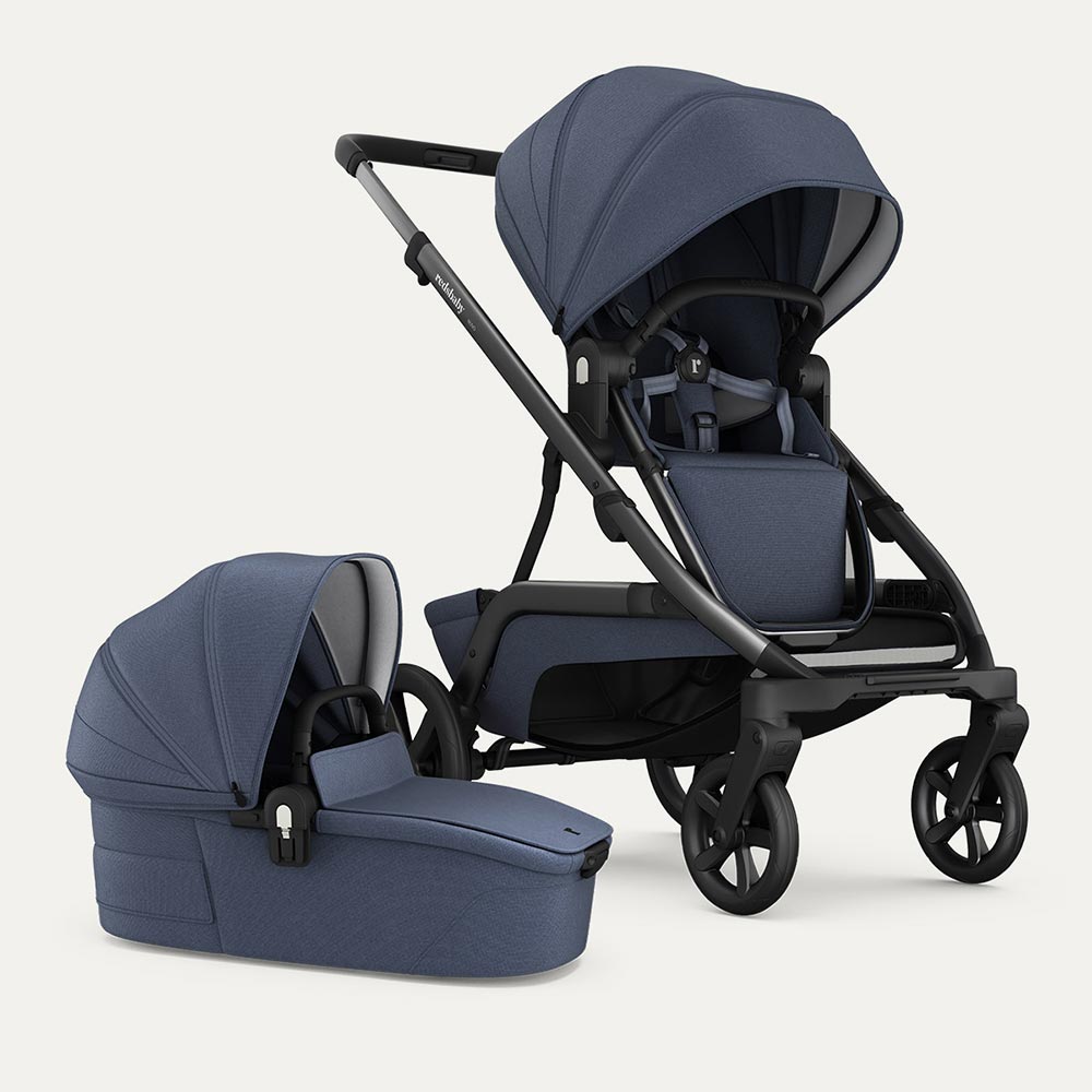 REDSBABY NUVO Single dječja kolica 2u1 Gun Metal, Blue Slate